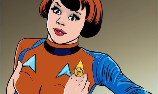 Velma in Star Trek 60s Uniform with Go-Go Boots