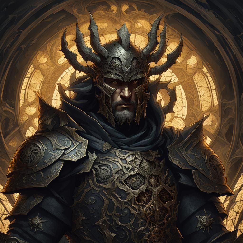 Corrupted Hero in Dark Fantasy Style