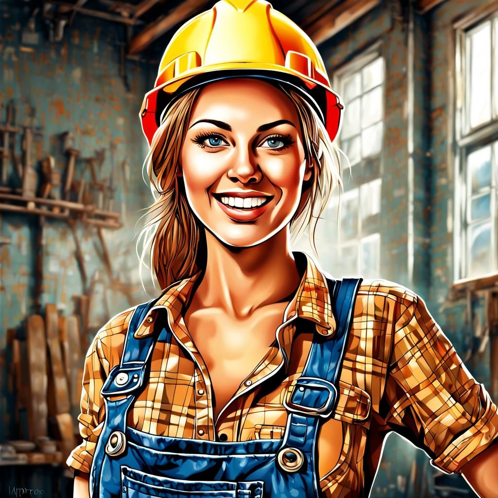 Beautiful Woman in Vector Art Style