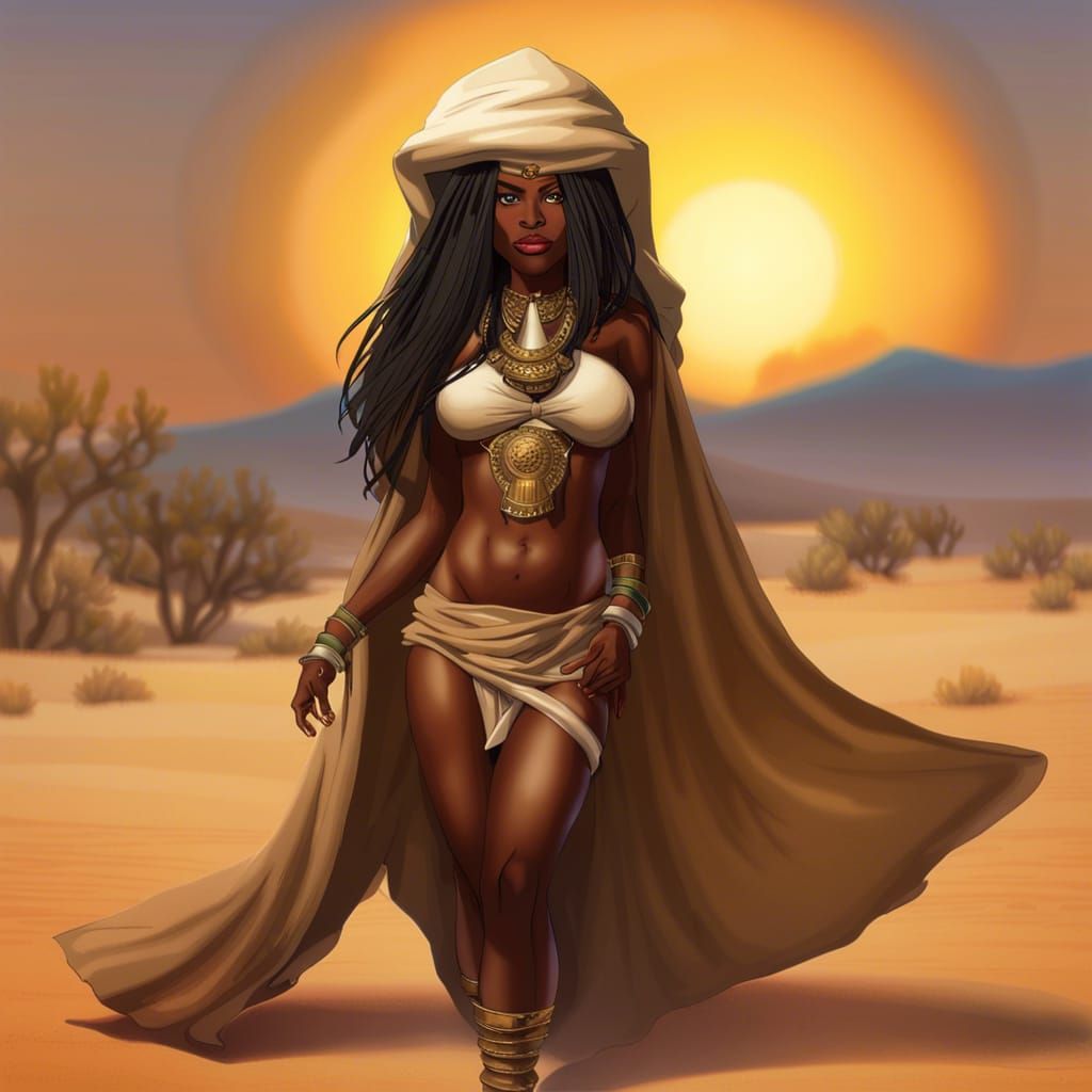 Desert Goddess in Dark Fantasy Style
