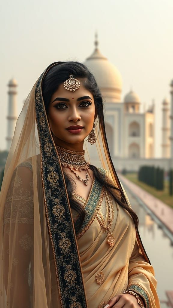 Stunning Indian Lady in Art Deco Goth Style