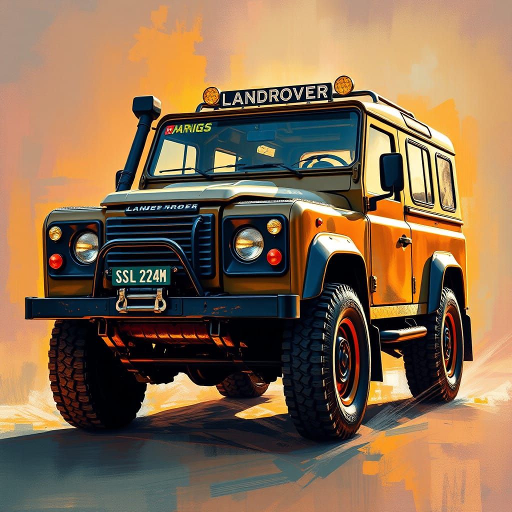 Rugged Landrover Concept Art in Hyperrealistic Style