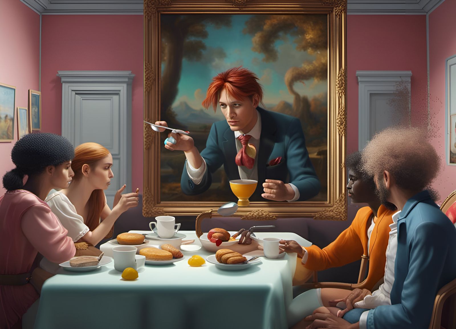 Painting Emerges into 3D Magic Realism Scene