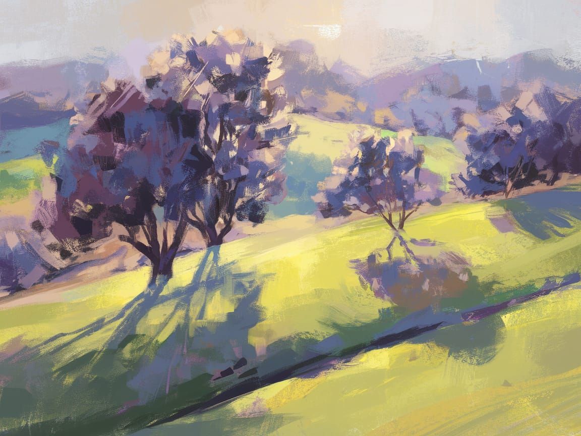 Impressionistic Landscape in Sunny Daylight