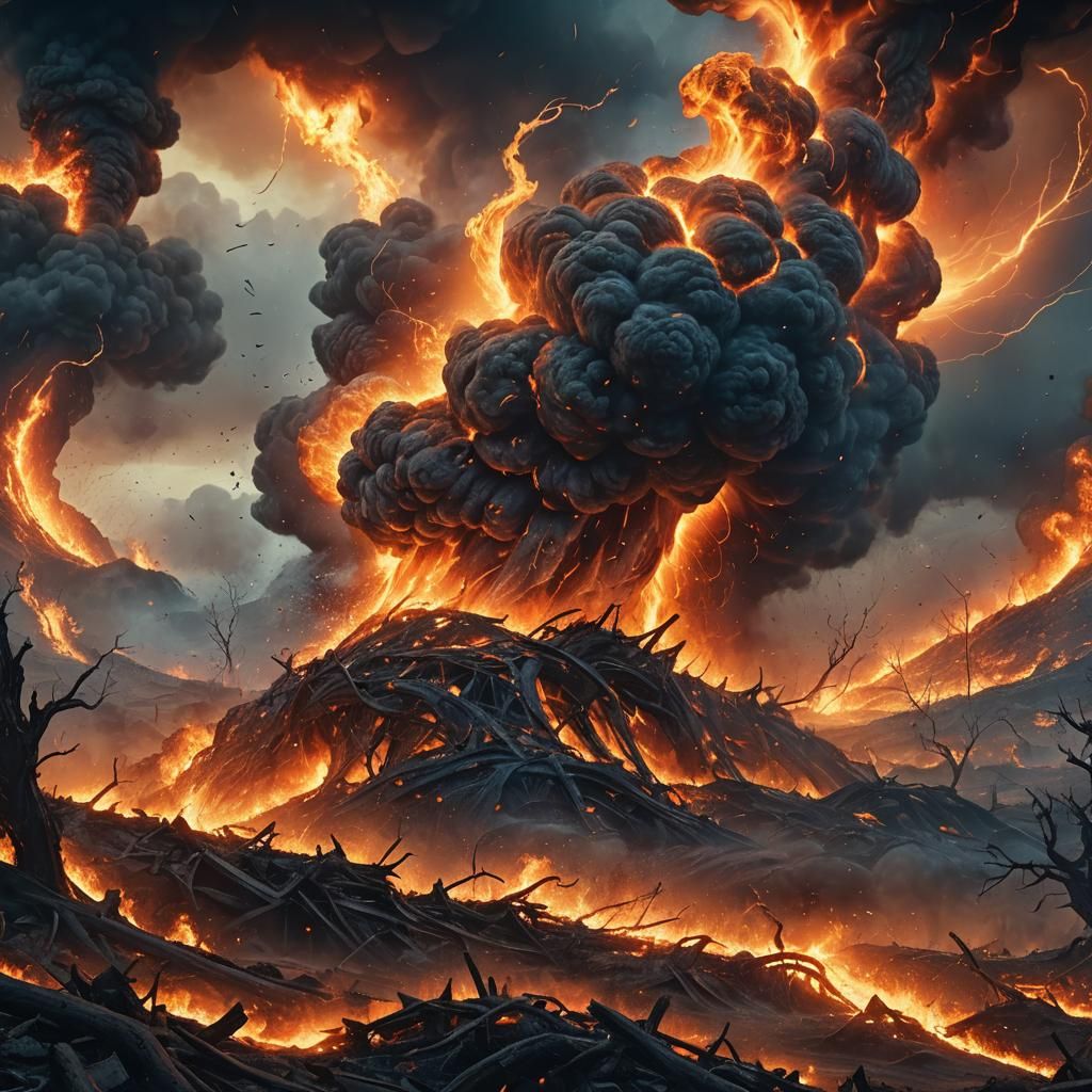 Apocalyptic Fire Tornado Concept Art