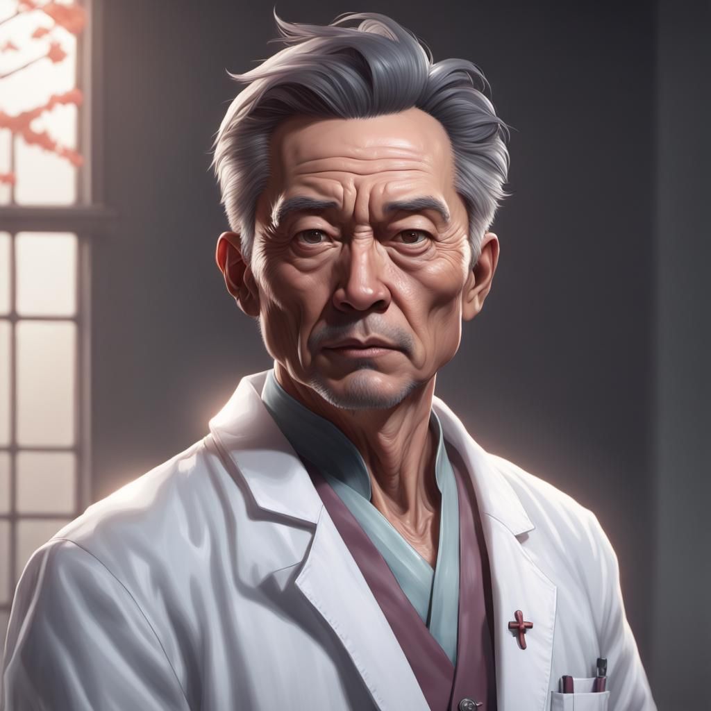 Surgeon Portrait by Rutkowski, Artgerm, and Mucha