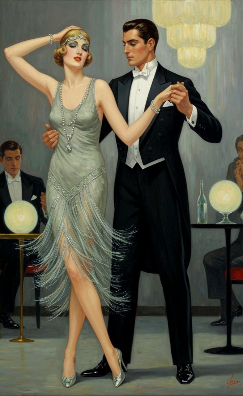 Art Deco Flapper Dance in Tamara de Lempicka Style