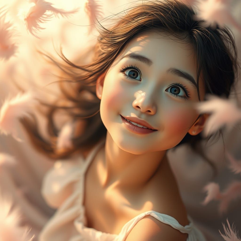 Dreamlike Portrait of Woman in Pastel Colors