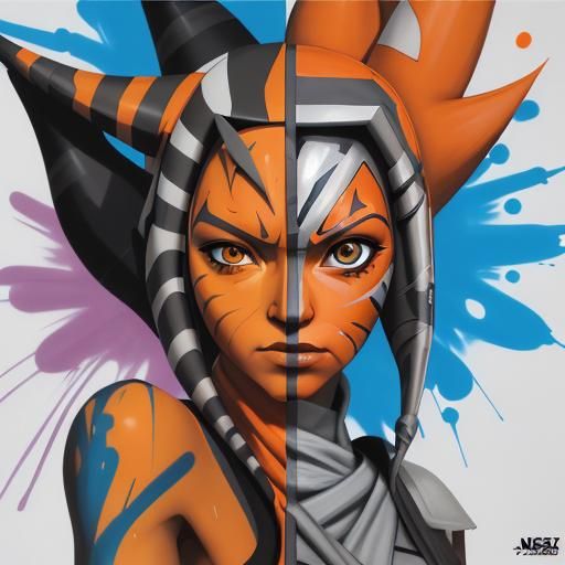 Ahsoka Tano as Naruto in Graffiti Style