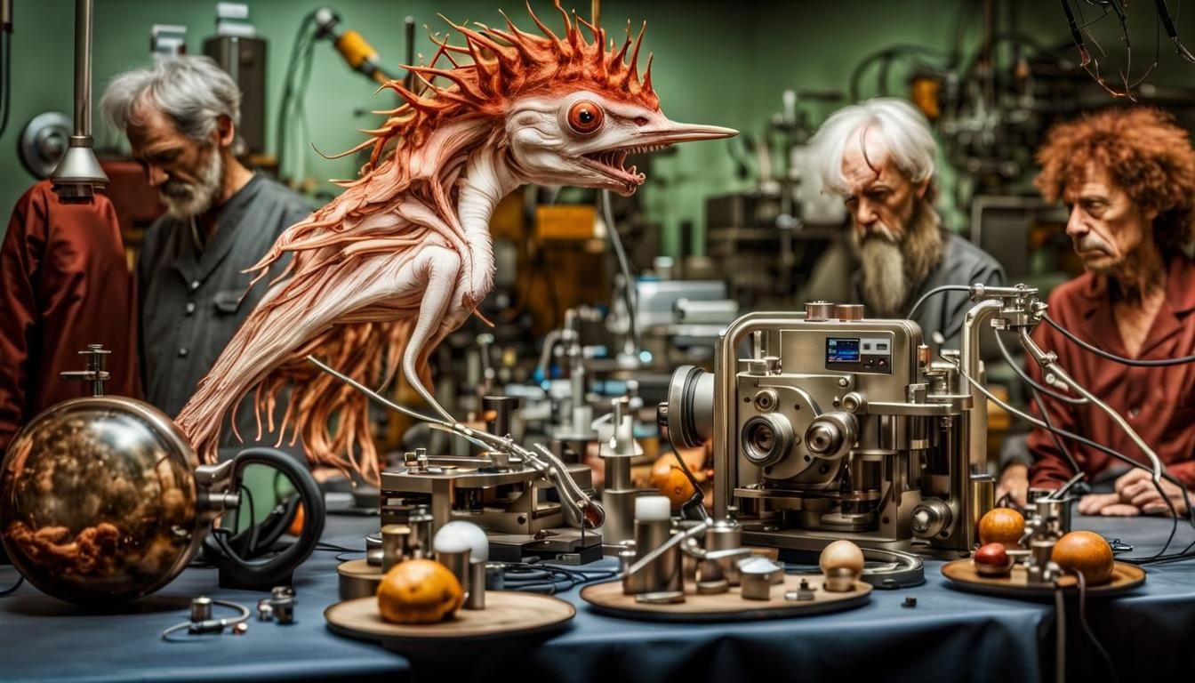 Futuristic Lab Scene with Scientist in Photorealistic Style