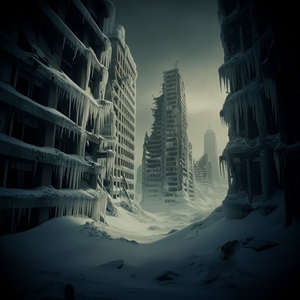 Frozen Metropolis: Abandoned City in Ice Age