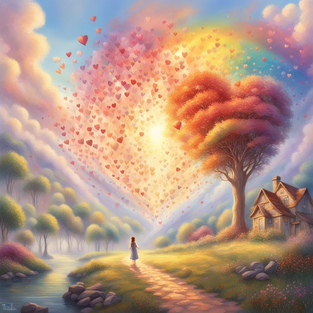 Anime Sky of Hearts in Splash Art Style