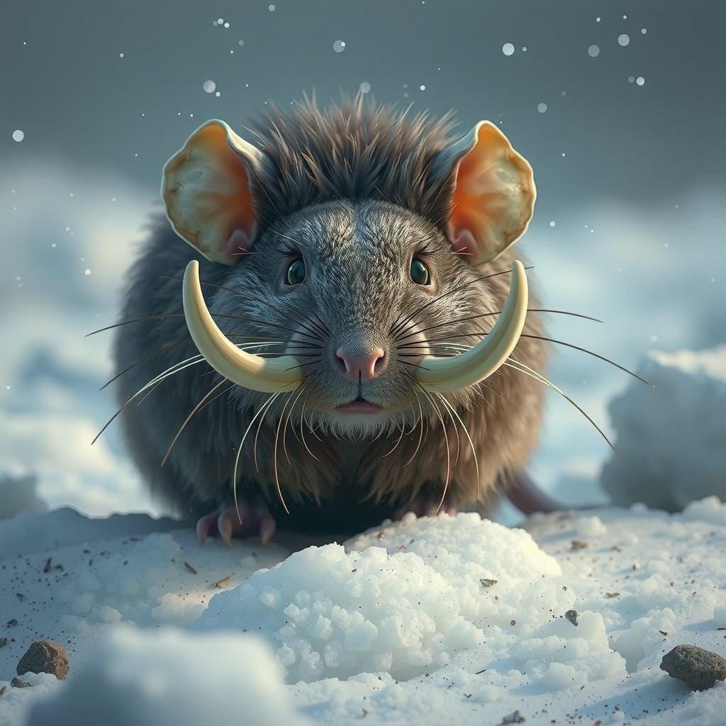 Surreal Wooly Mouse Charges Through Arctic Snow