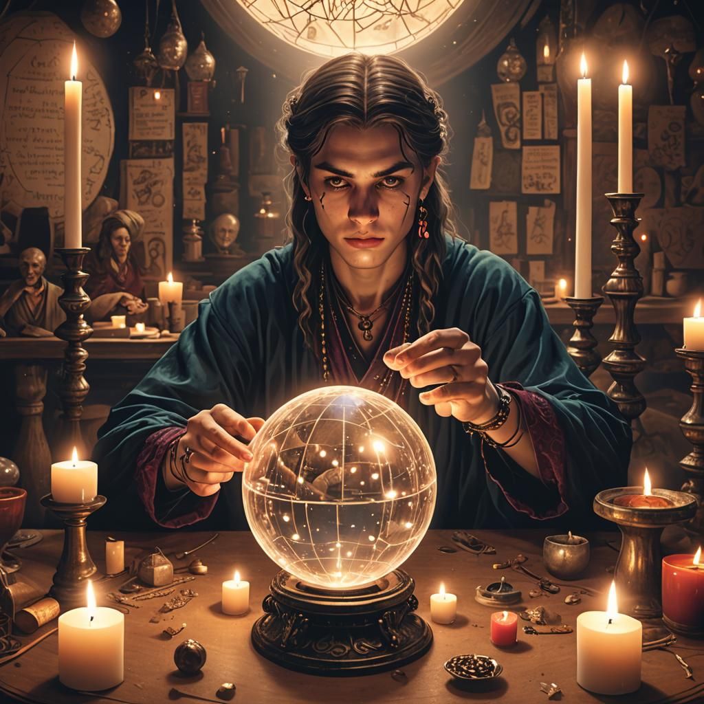 Teen Fortune Teller with Crystal Ball