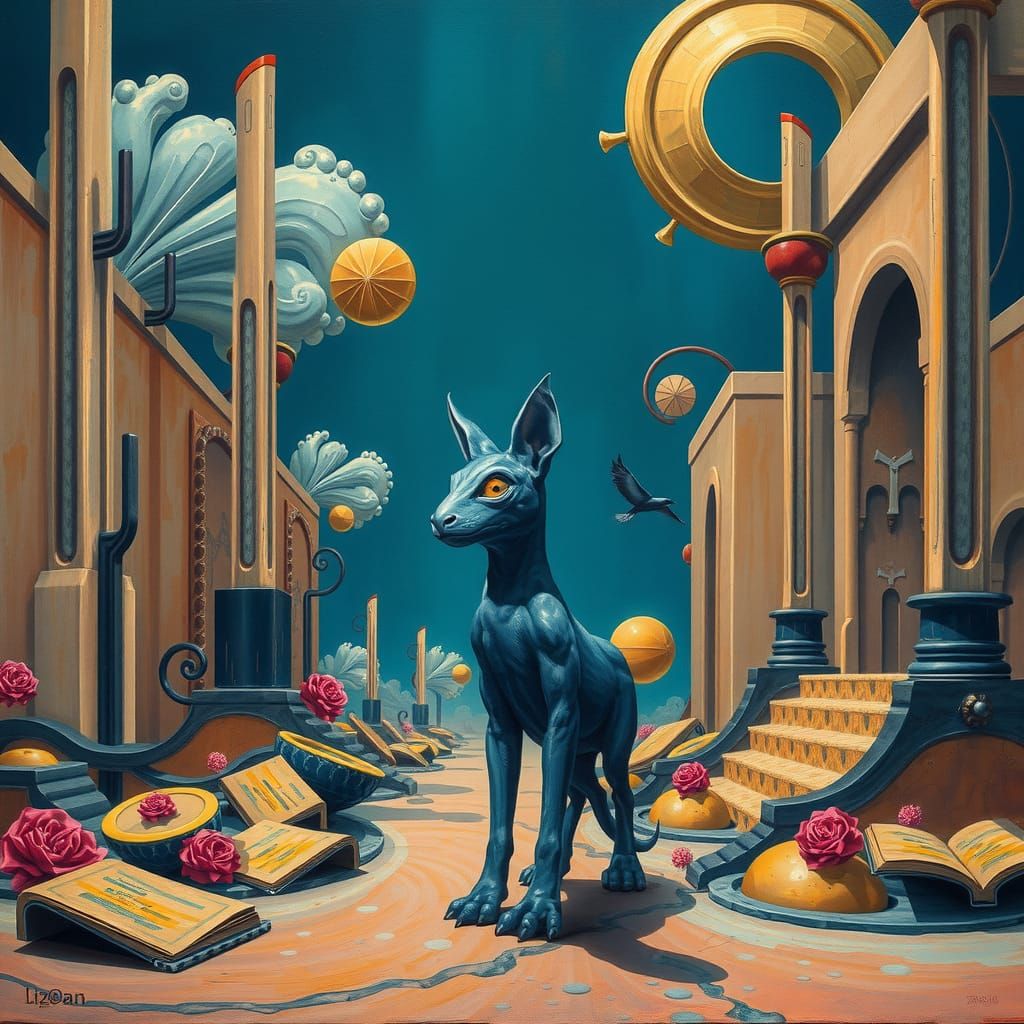 Surreal Precisionist Portrait of Vormets in Dreamlike Landsc...