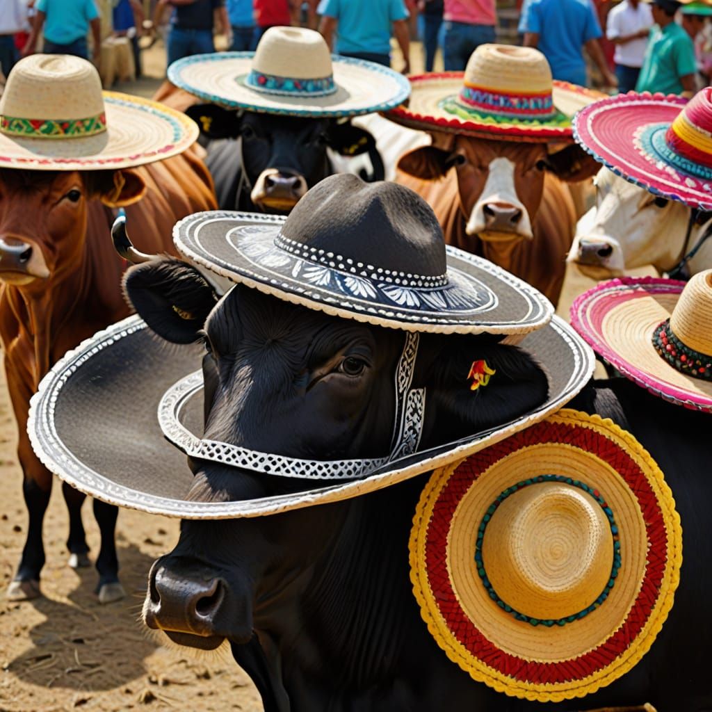 Cow Wearing Sombrero: An AI Image