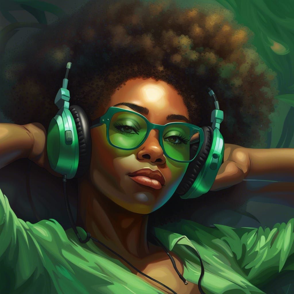 Relaxed Woman Portrait in Art Nouveau Style