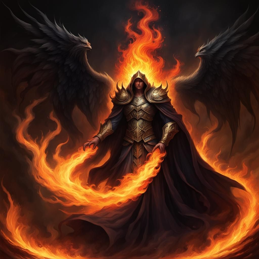 Fiery Demigod Igniting the Shadows