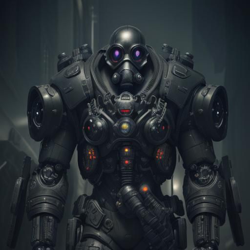 Gas Masked Figure in Sci-Fi Setting