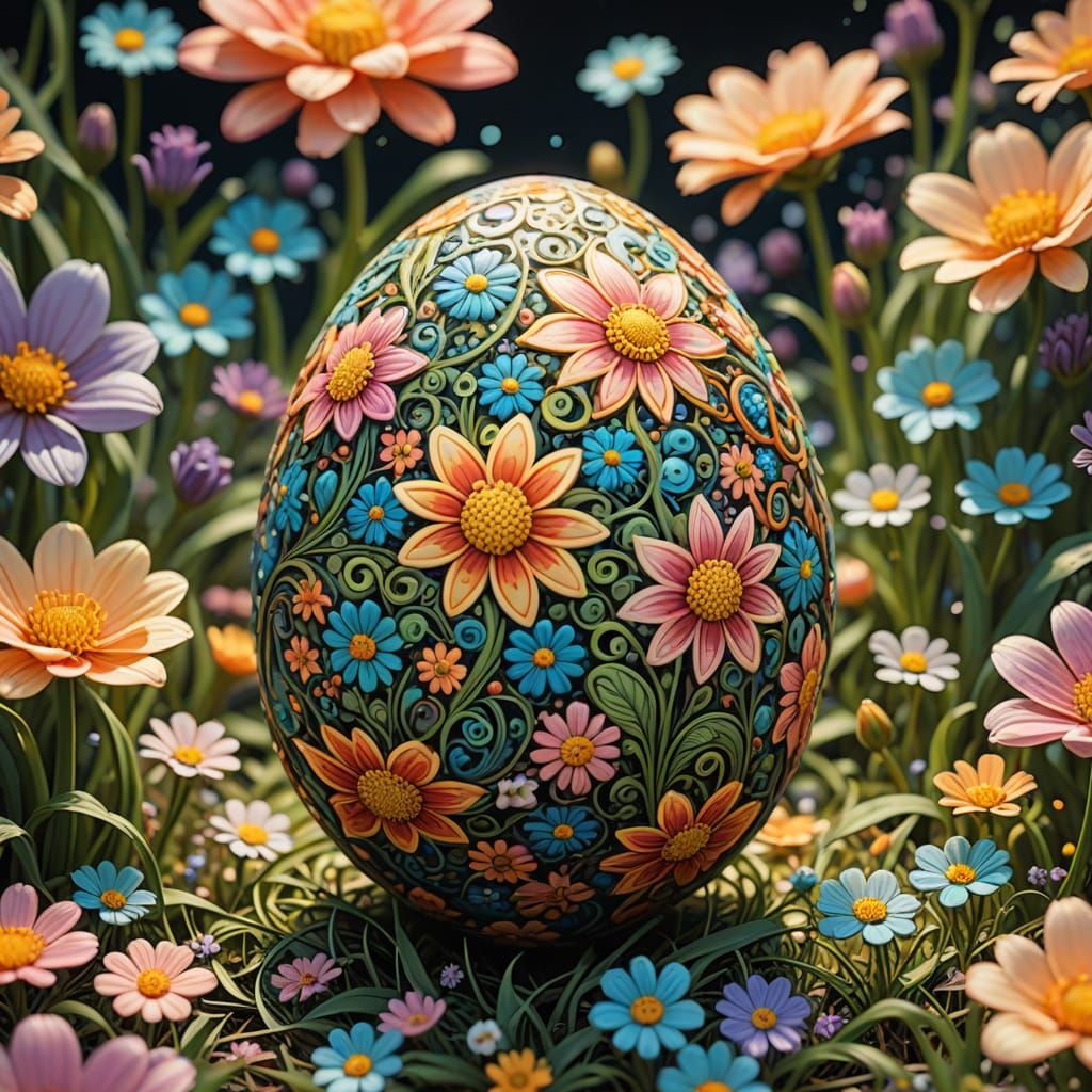 Vibrant Egg in Comic Book Art Style