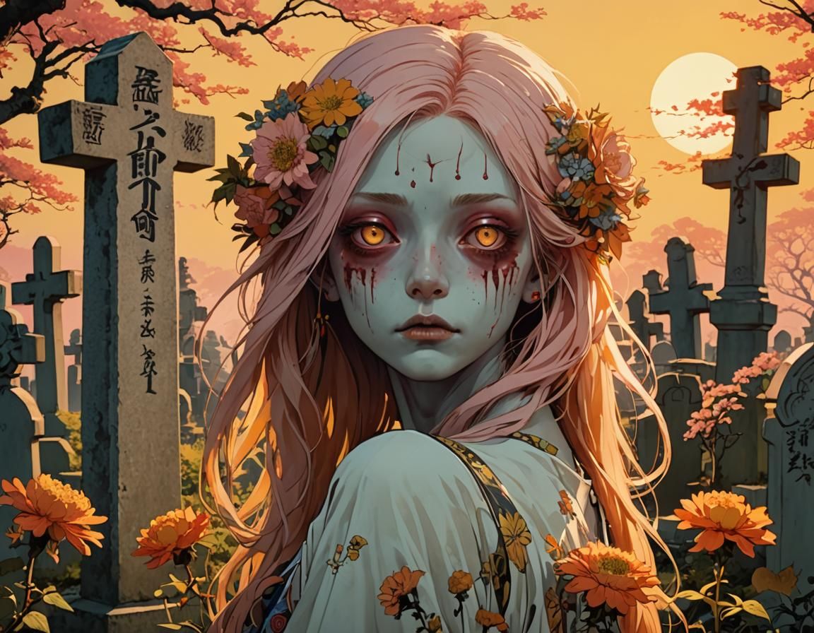 Baby Zombie Portrait in Bright Deep Colors