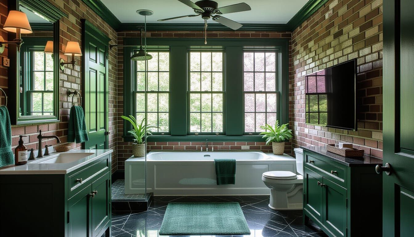 Victorian Bathroom Cinematic Shot with Moody Lighting