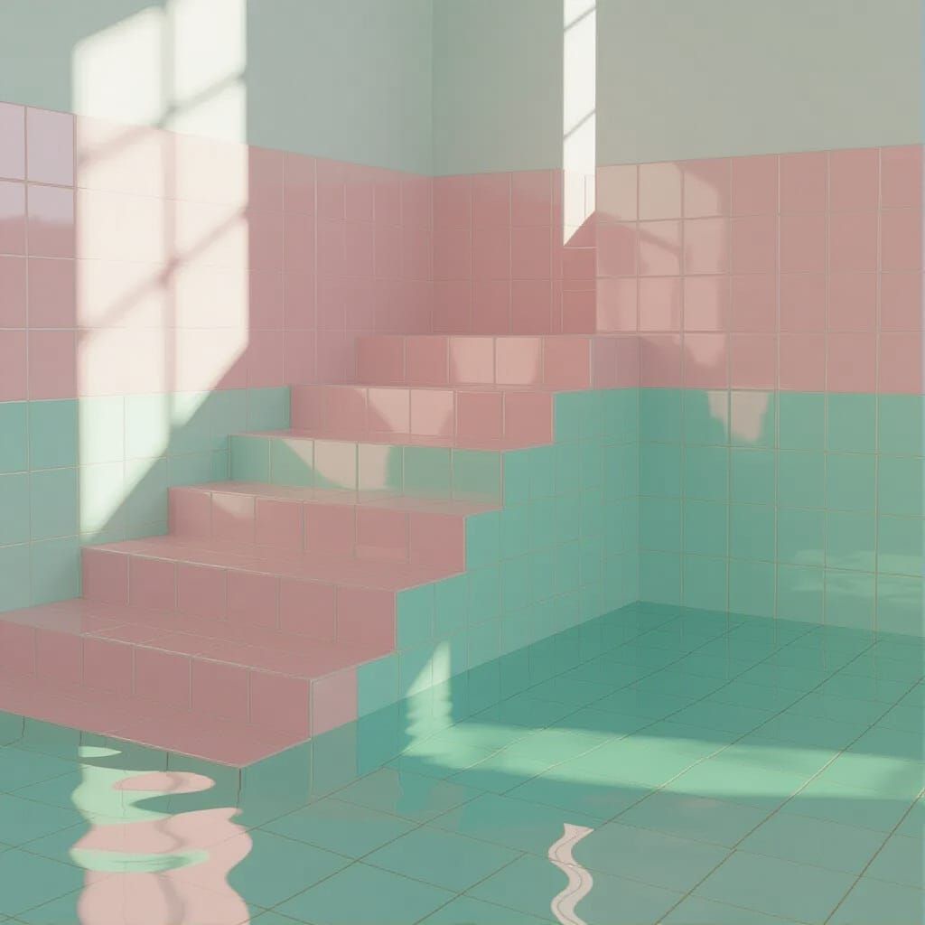 Liminal Dream Pool in Hyperrealistic Digital Render