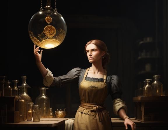 Victorian Anatomist in Laboratory: Sepia-Toned Concept Art