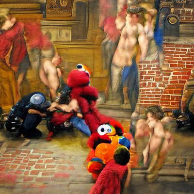 Elmo's Arrest: A Renaissance Painting