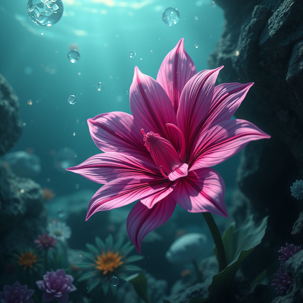 Beautiful Ocean Flower: Detailed Matte Painting
