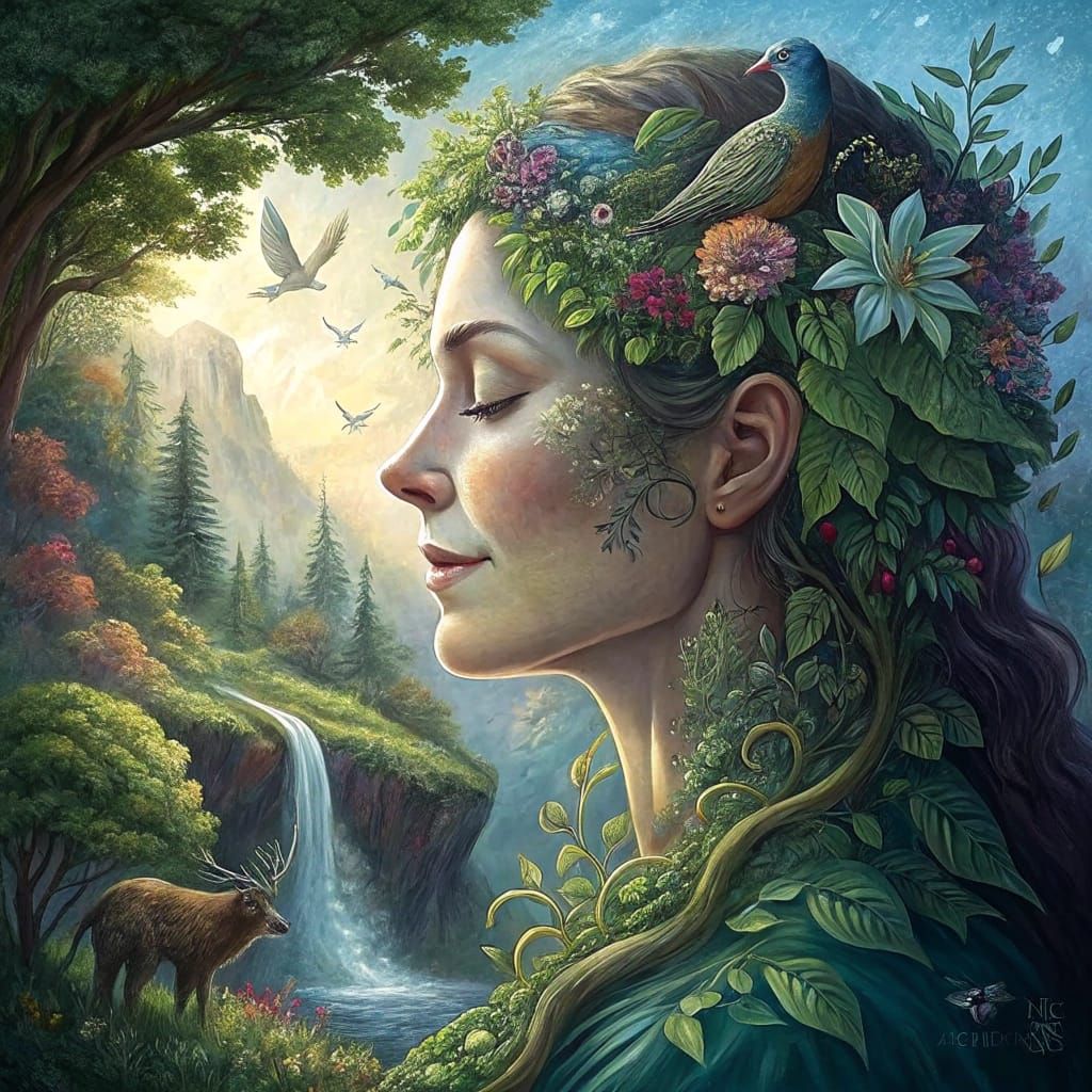 Earth as Woman: Sfumato Oil Painting