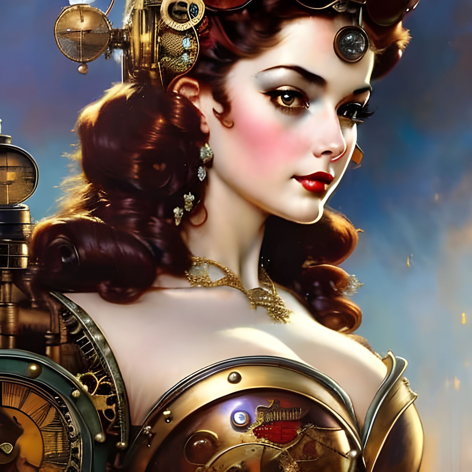 Steampunk Princess Portrait in Classic Style