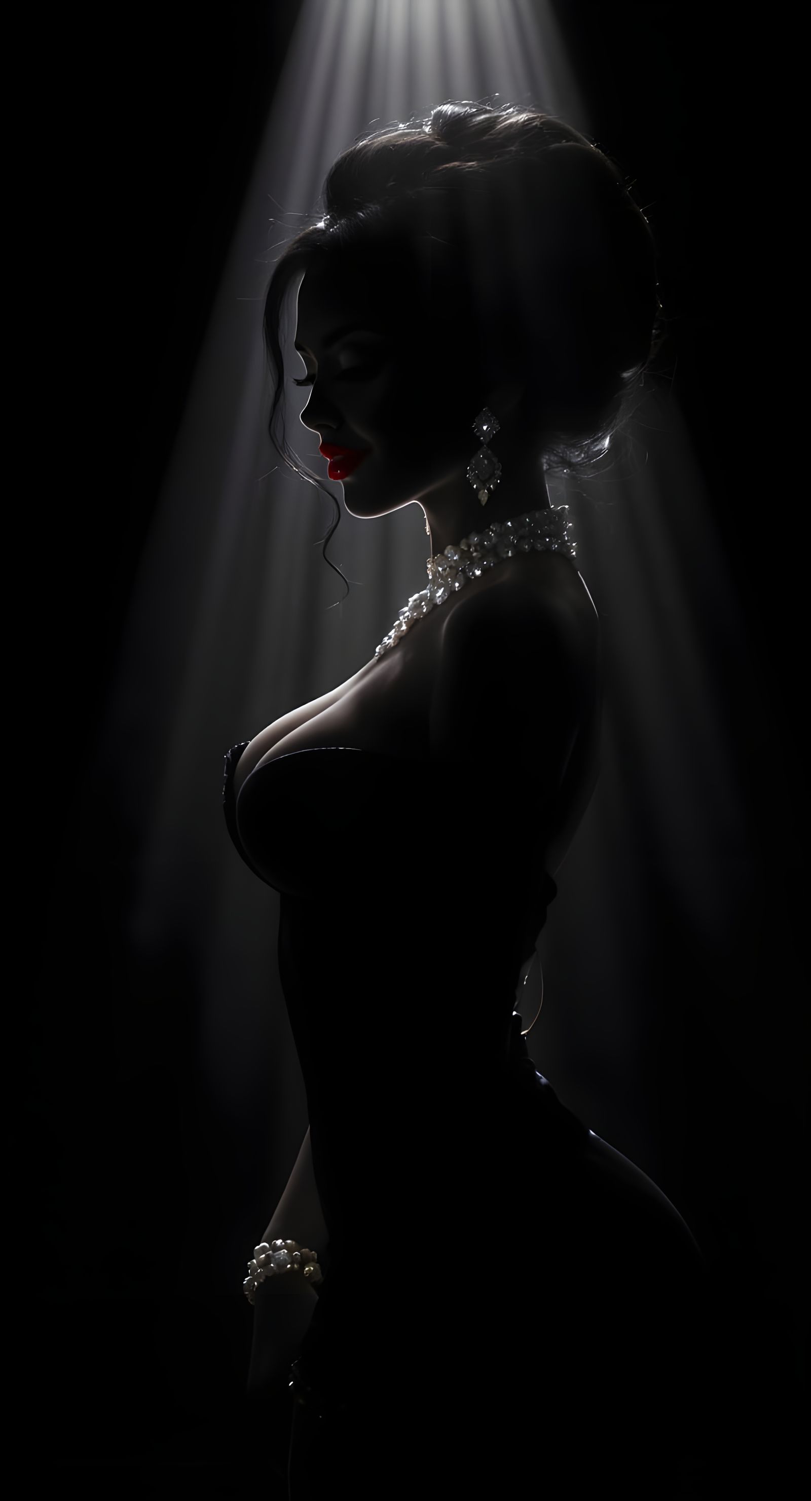 Elegant Silhouette: Volumetric Lighting in Comic Book Art