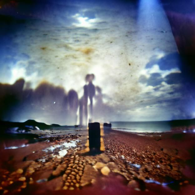 Beach Scene with Pinhole Camera Effect