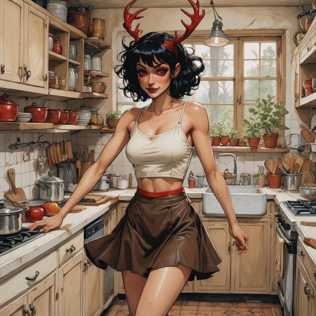 Fae Woman Dancing, Milo Manara Style