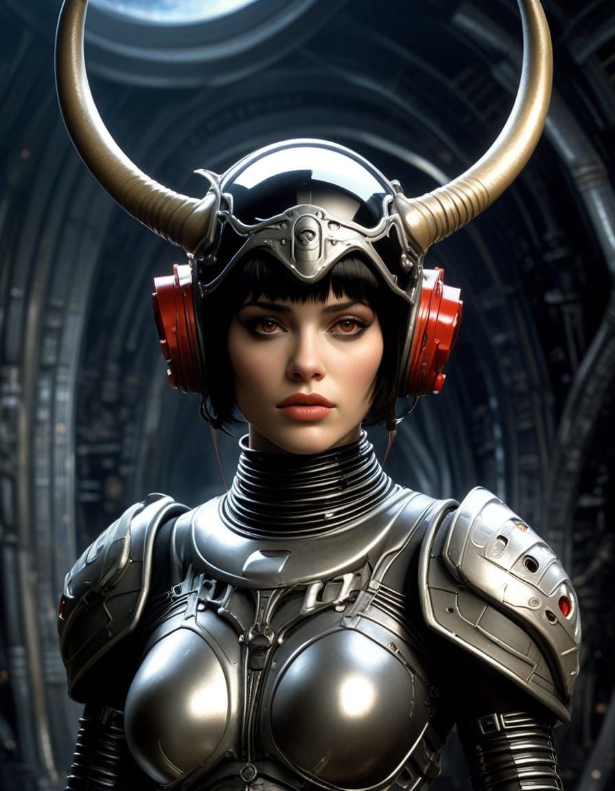 Surreal Cyberpunk Goddess in Space