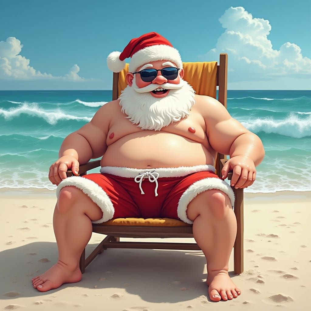 Santa Soaks Up Australian Sun