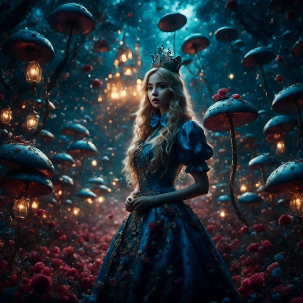 Surreal Vintage Glamour Alice in Wonderland Dreamscape