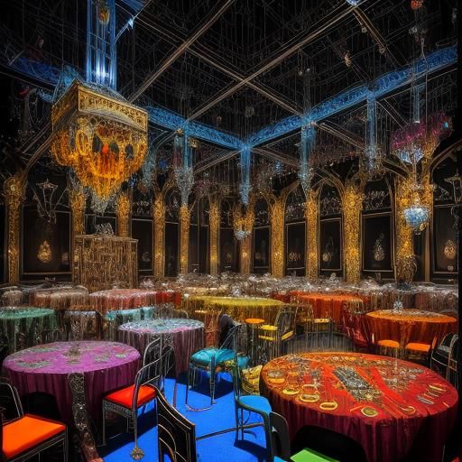 Bejeweled Castle Ruins in Surreal Expressionist Style