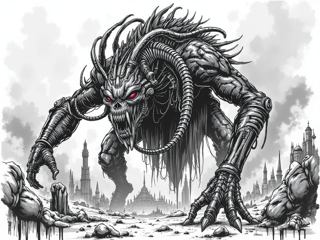 Cyberpunk Kaiju in a Post-Apocalyptic Wasteland