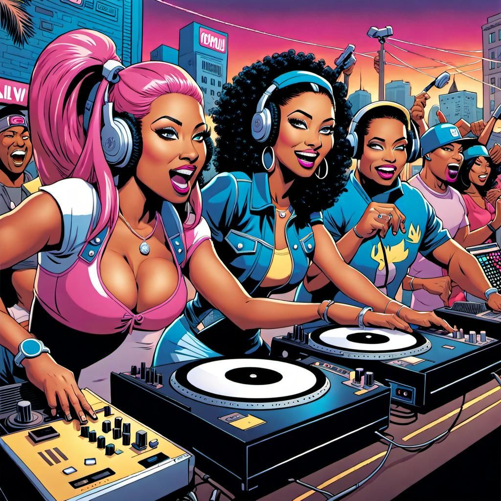 Nicki and Cardi B: Block Party Cartoon