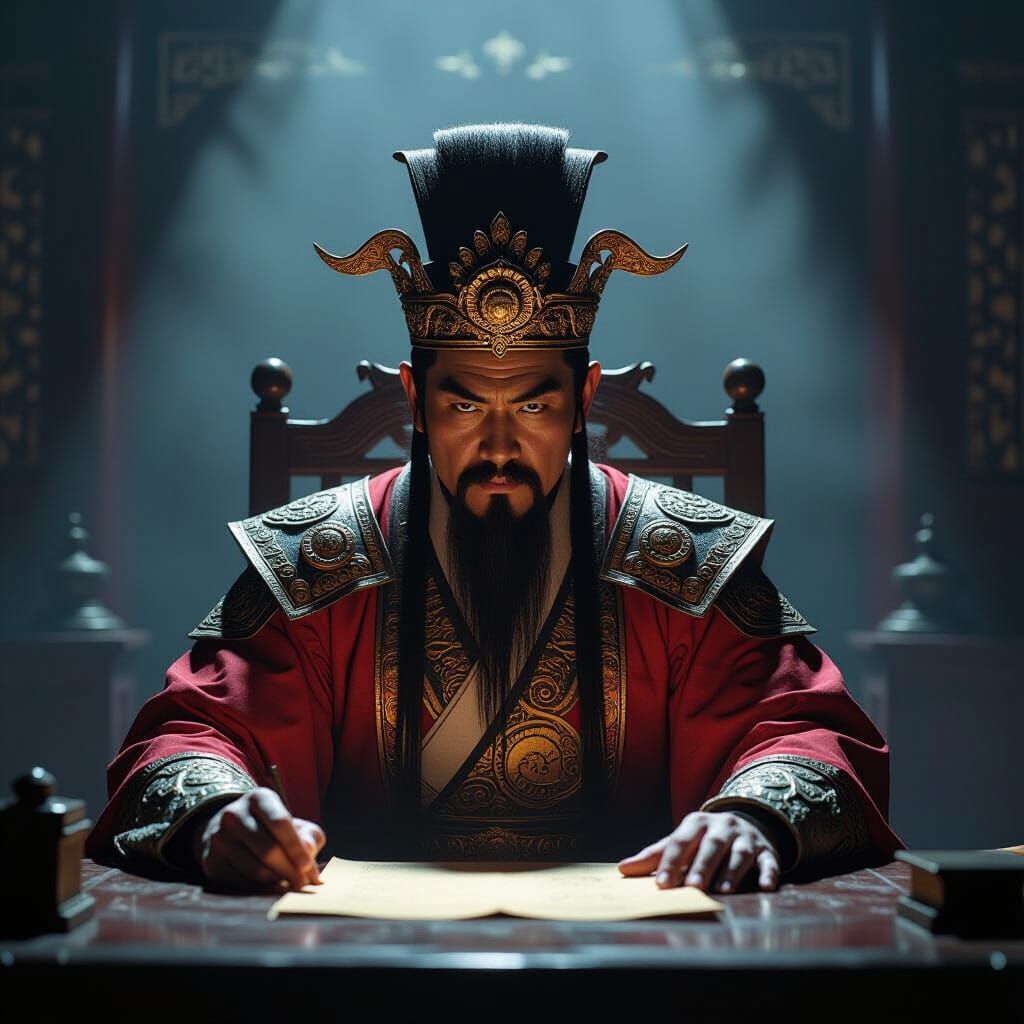 Yama, Emperor of Hell, Seated at His Desk