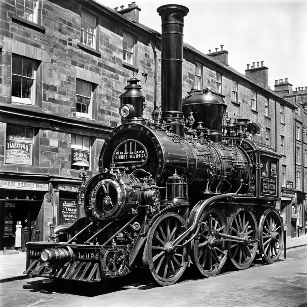 Steampunk Engine in 1950s Edinburgh Advertising Agency