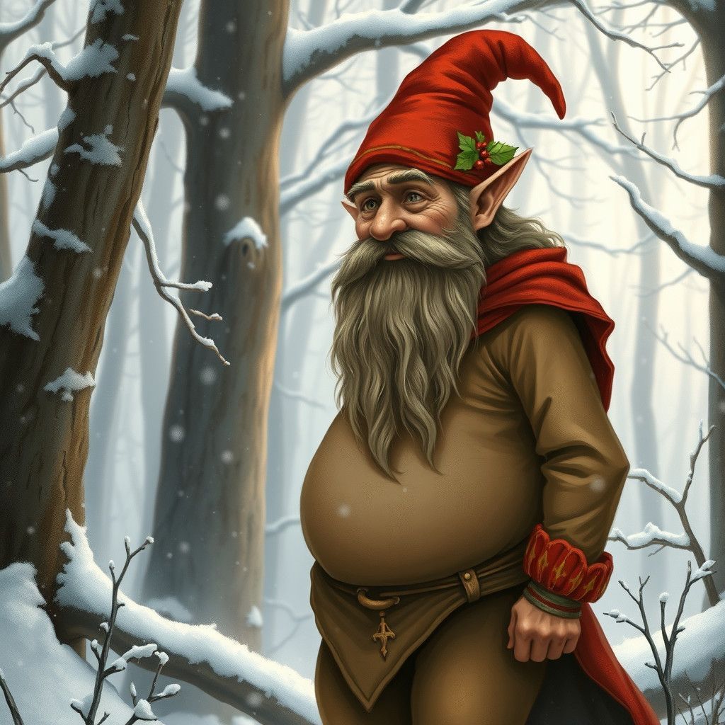 Whimsical Elf in Winter Wonderland