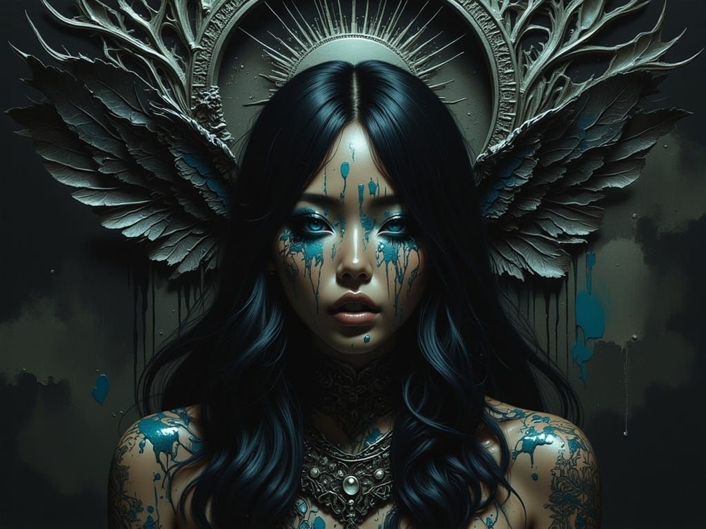 Dark Mood Portrait in Hyperdetailed Concept Art Style