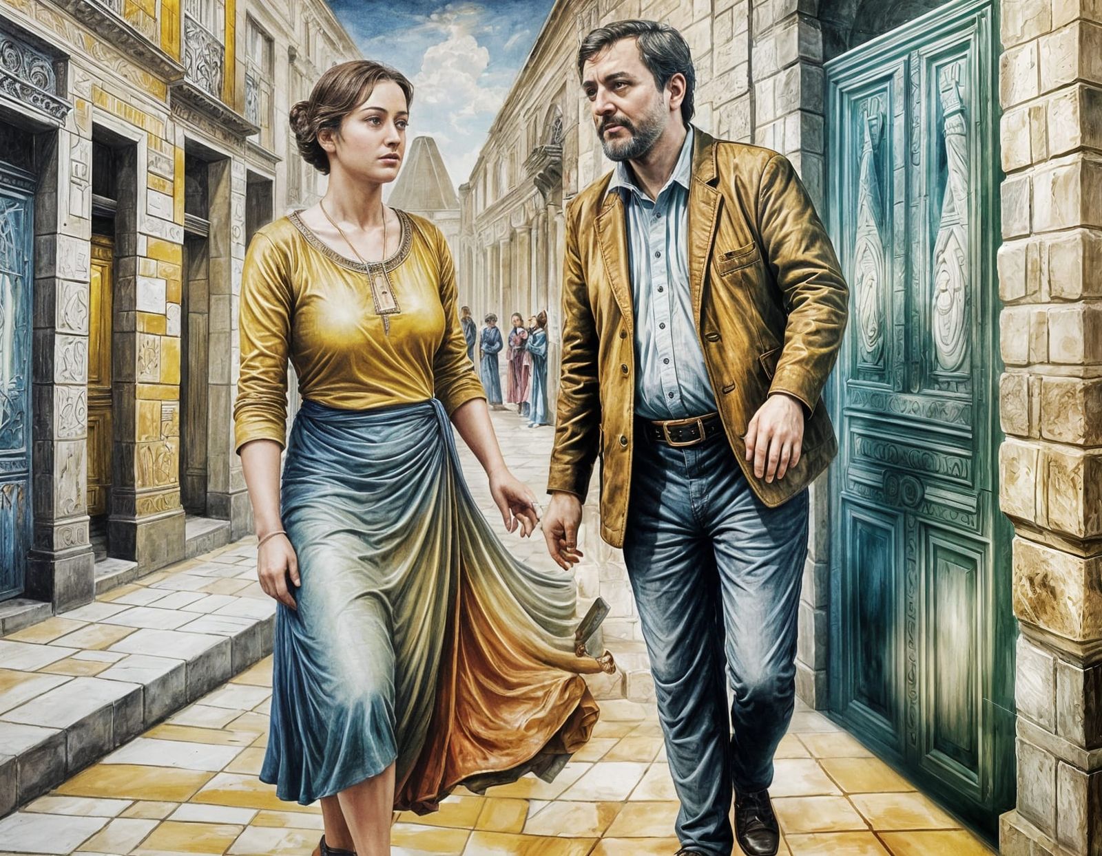 Egyptian Priestess at Pyramid in Classic Style