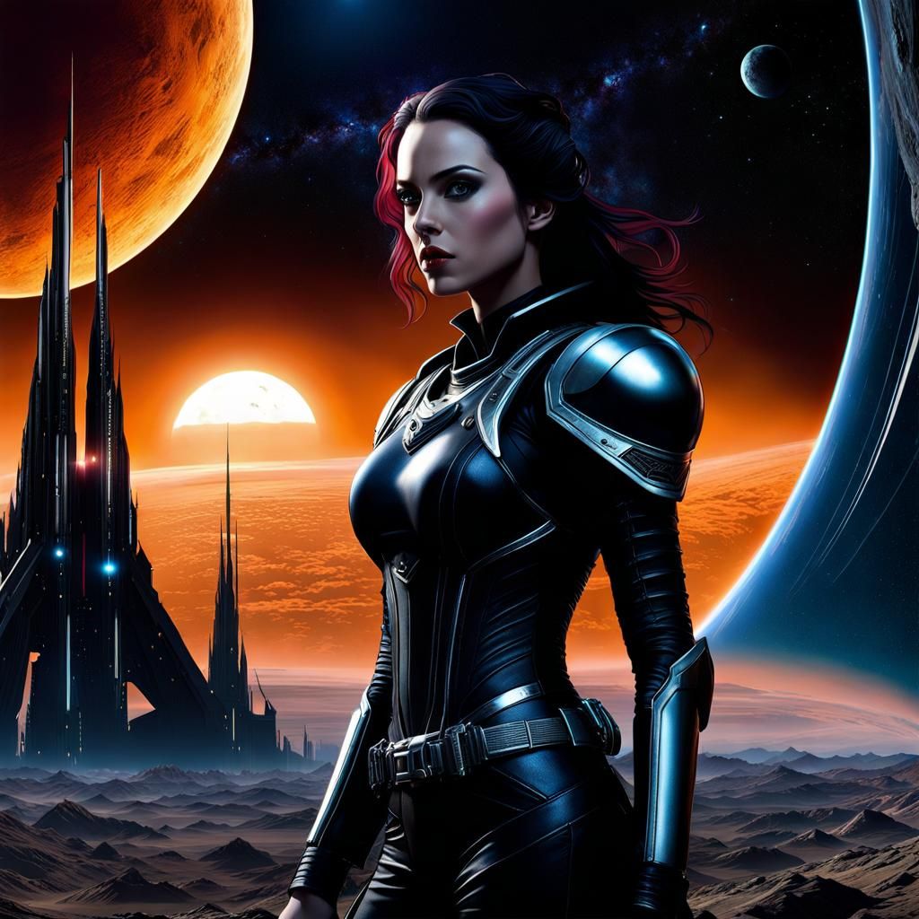 Gothic Sci-Fi Heroine on Distant Planet