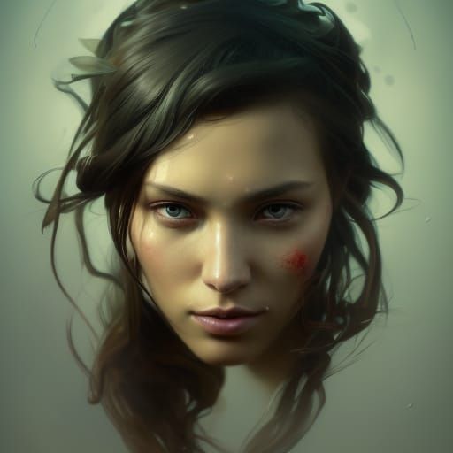 Intricate Portrait Displays Inner Strength in Digital Art