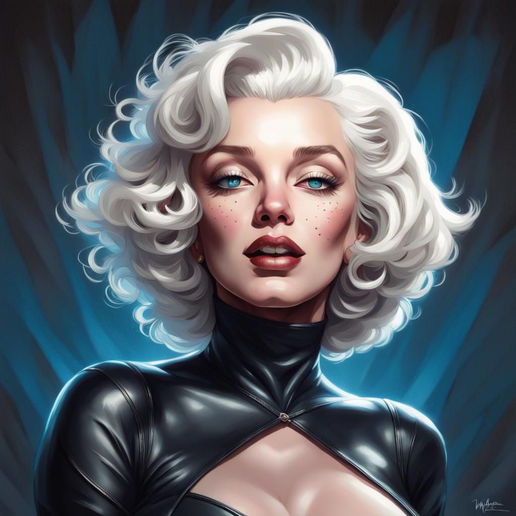 Black Cat: Marilyn Monroe in Hyperdetailed Portrait