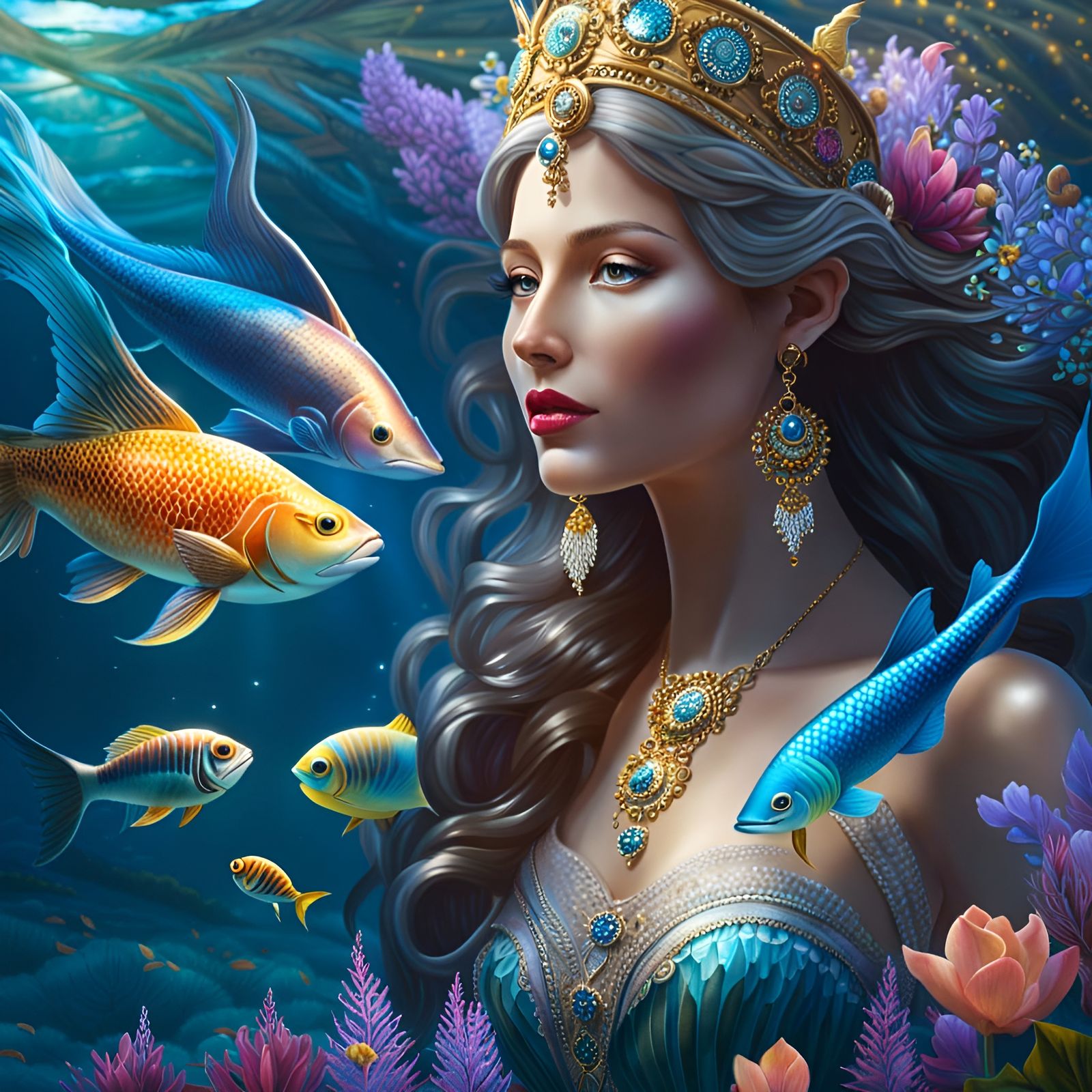 The Queen under water